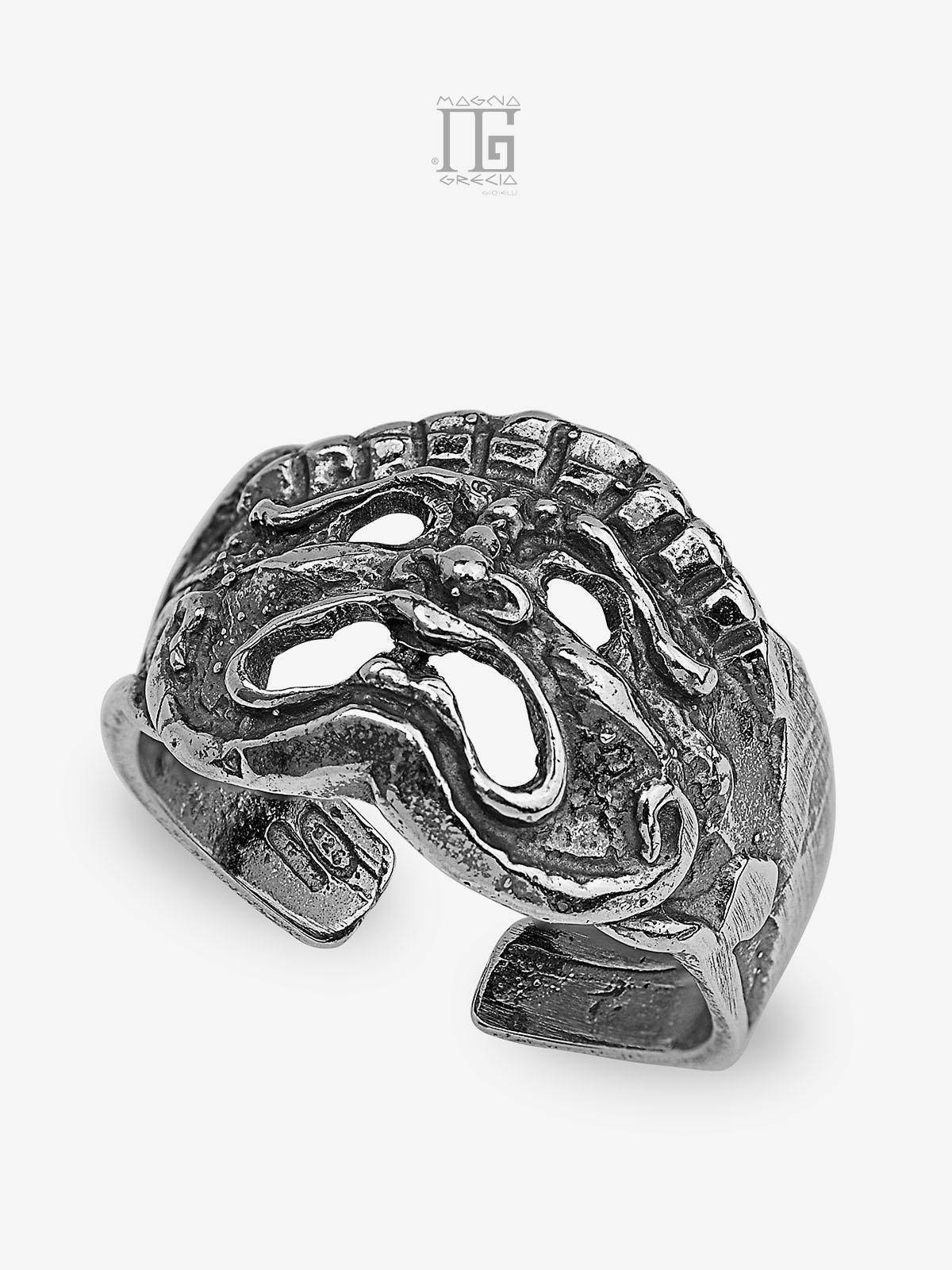 Silver Ring with Apotropaic Mask Code MGK 3002 V