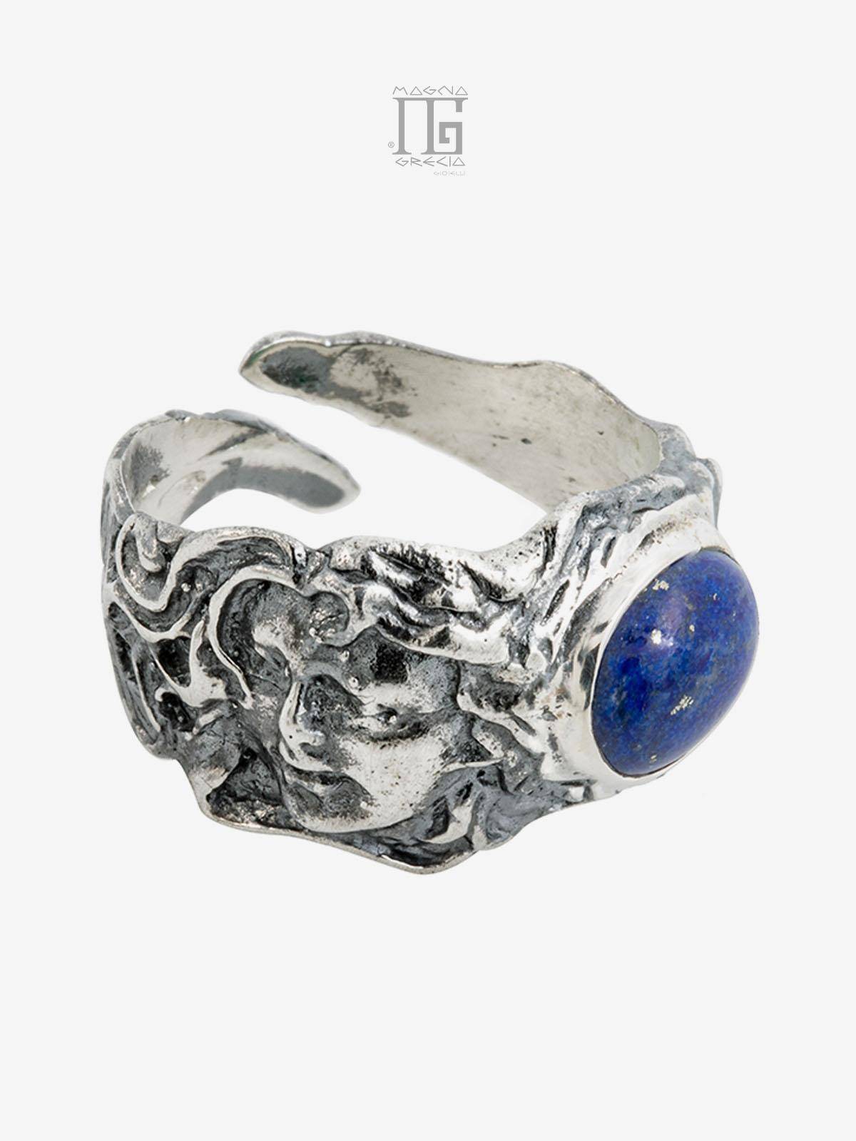"Tranquility" Ring in Silver with the Face of the Goddess Venus and blue Lapis Lazuli Cod. MGK 3003 V-4