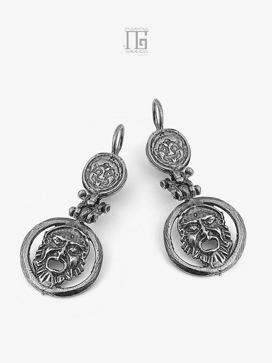 Silver Earrings with Apotropaic Masks Cod. MGK 3029 V