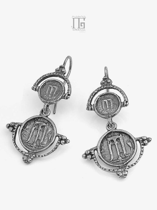 Silver earrings with stater Code MGK 3032 V