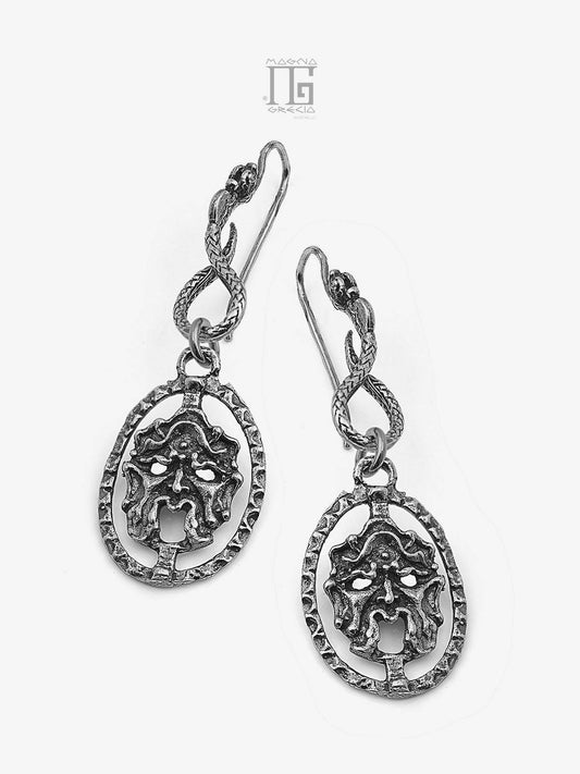 Silver Earrings with Apotropaic Masks Cod. MGK 3034 V