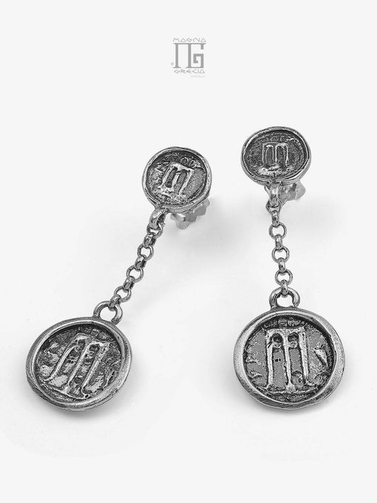 Silver earrings with stater Code MGK 3279 V