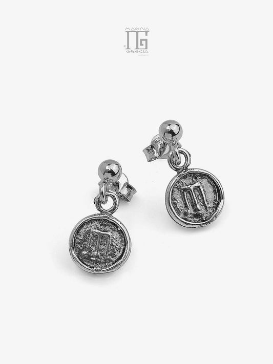 Silver earrings with stater Code MGK 3286 V