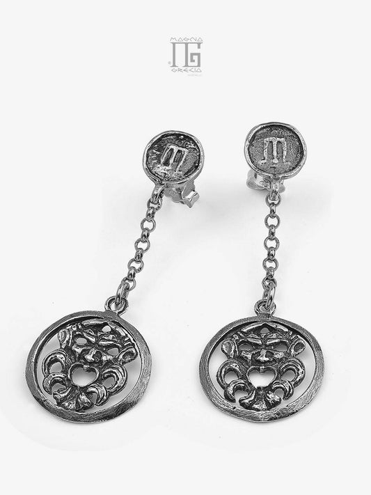 Silver Earrings with Apotropaic Mask and Stater Cod. MGK 3451 V