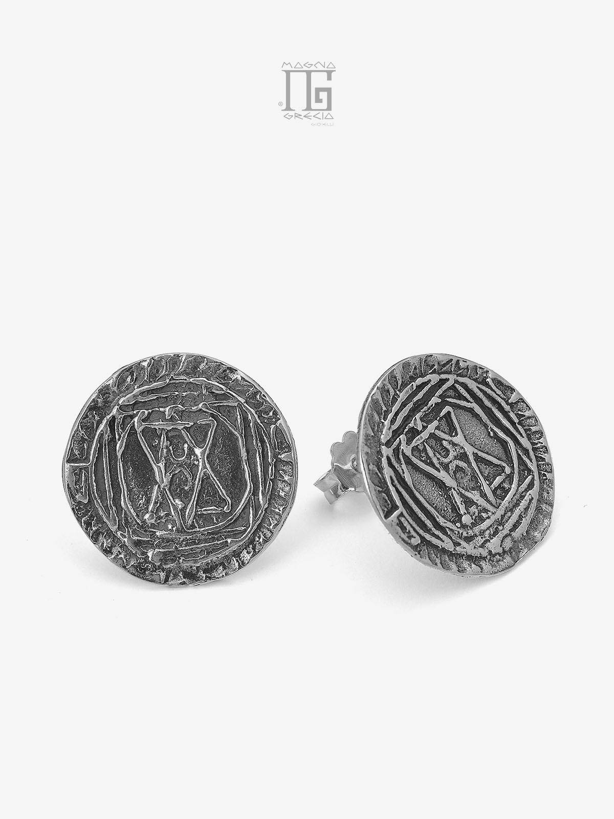 Silver earrings with Talisman Code MGK 3652 V-4