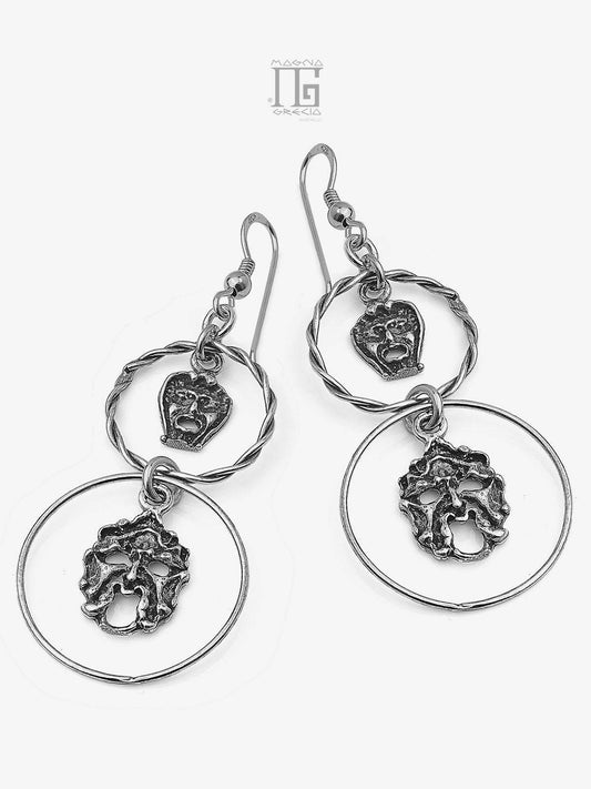 Silver Earrings with Apotropaic Masks Cod. MGK 3662 V