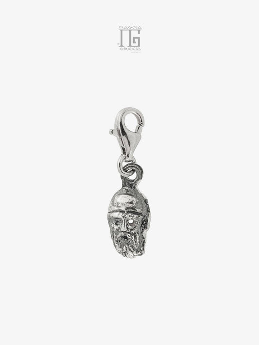 Silver charm depicting the face of the Riace Bronze B Cod. MGK 3704 V-62