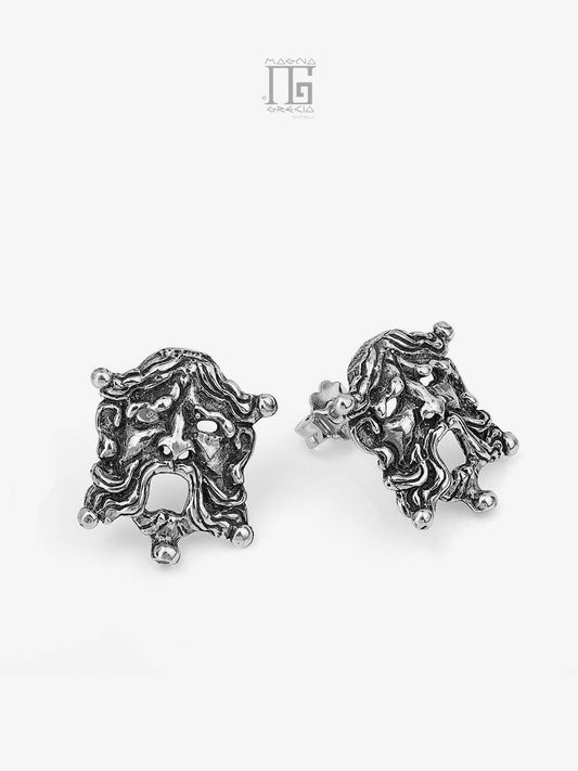 Silver Earrings with Apotropaic Mask Cod. MGK 3713 V
