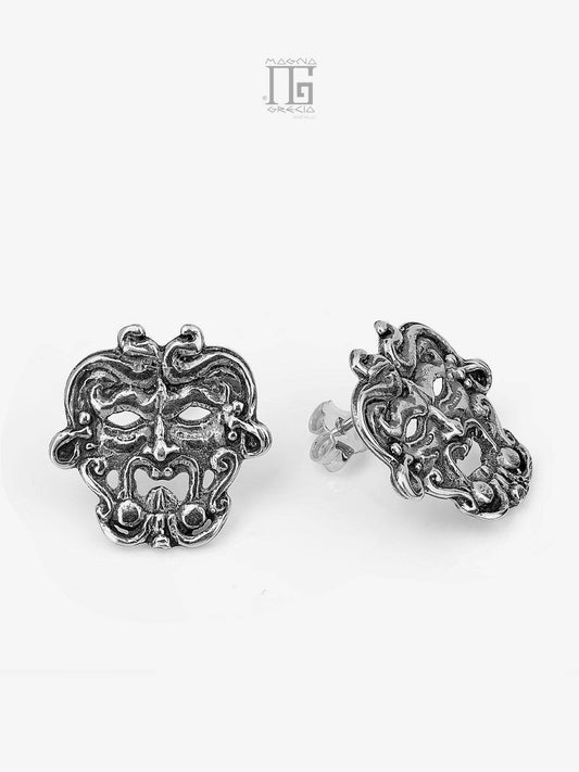 Silver Earrings with Apotropaic Mask Cod. MGK 3714 V