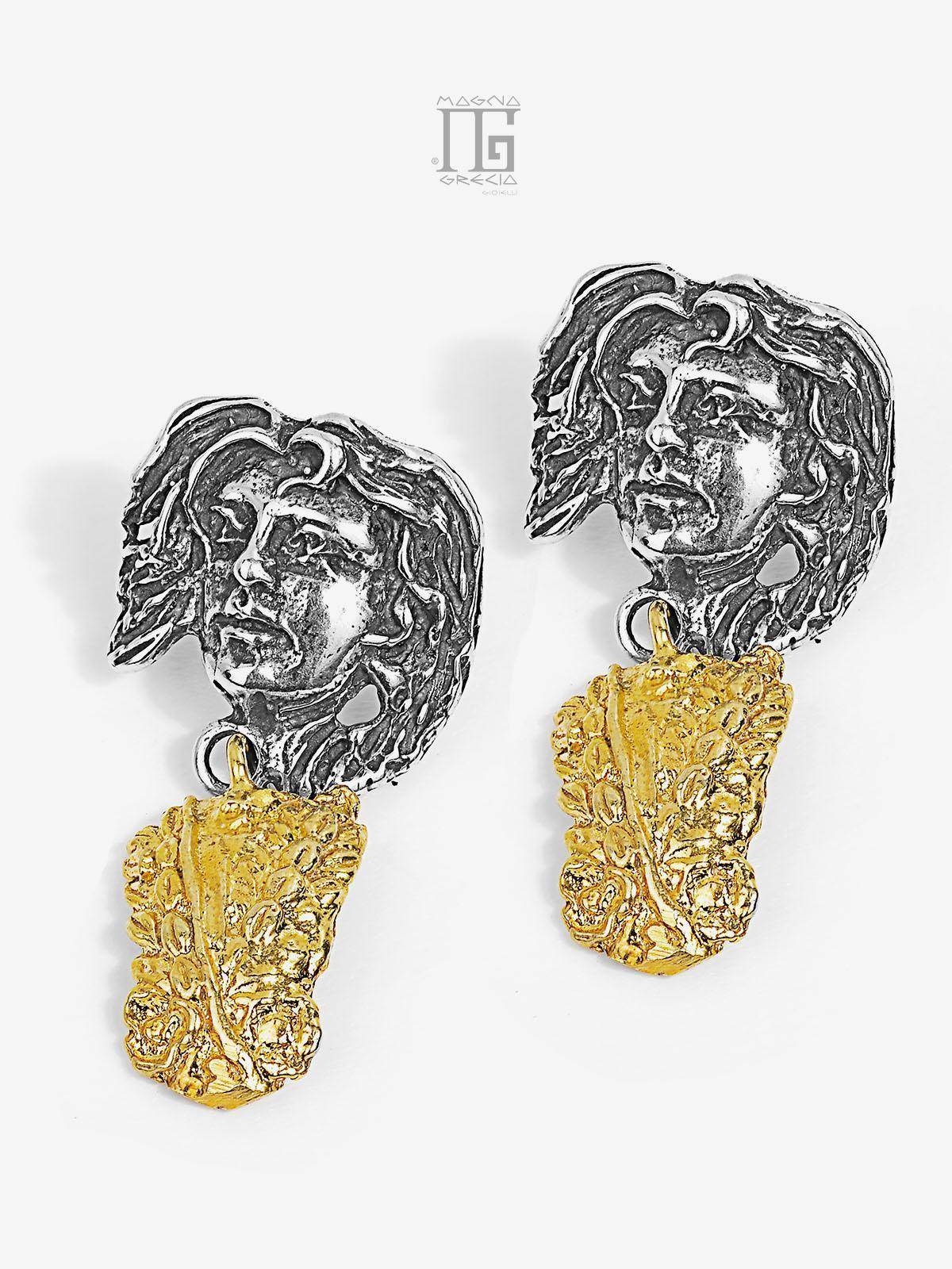 “Spring” pendant earrings in Silver depicting the Face of the Goddess Venus and Ear of Wheat Cod. MGK 3718 V-1