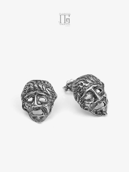 Silver Earrings with Apotropaic Mask Cod. MGK 3725 V