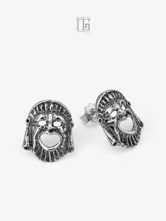 Silver Earrings with Apotropaic Mask Cod. MGK 3727 V