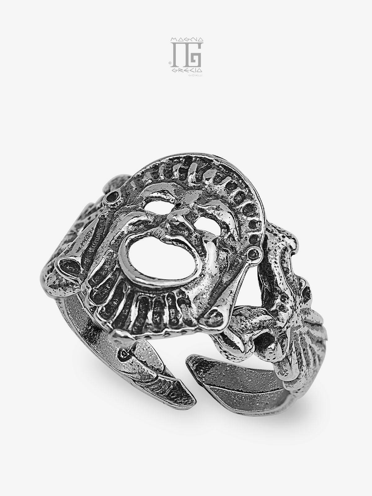 Silver Ring with Apotropaic Mask Code MGK 3728 V