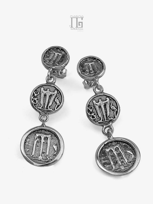 Silver earrings with stater Code MGK 3750 V