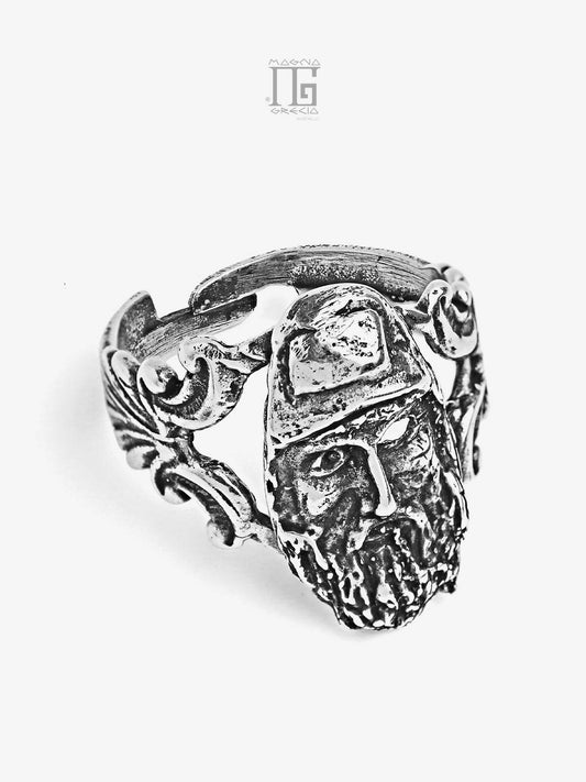Silver ring depicting the Riace B Bronze Cod. MGK 3836 V