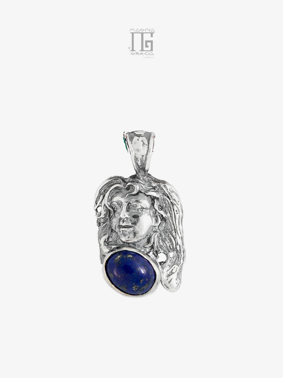“Tranquility” Pendant in Silver with the Face of the Goddess Venus and Blue Lapis Lazuli Cod. MGK 3850 V-4