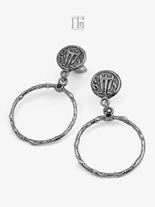 Stater and Circles Silver Earrings cod. MGK 3867 V