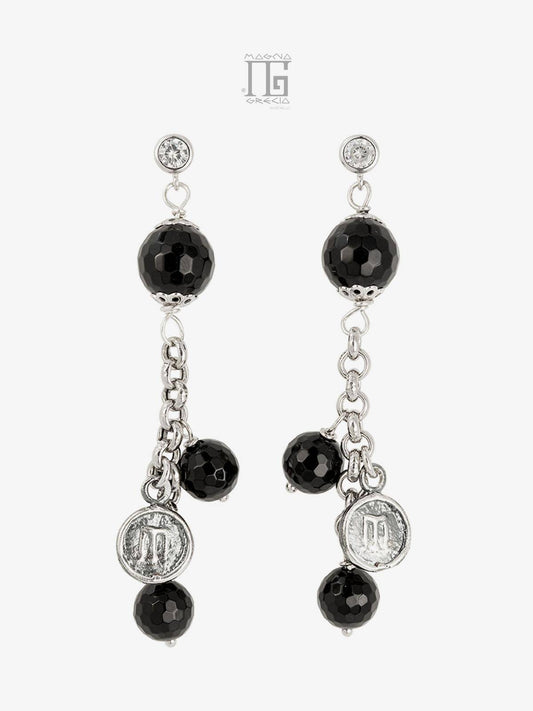 “Eleganza” Earrings in Silver with Stater and Onyx Stone Cod. MGK 3872 V