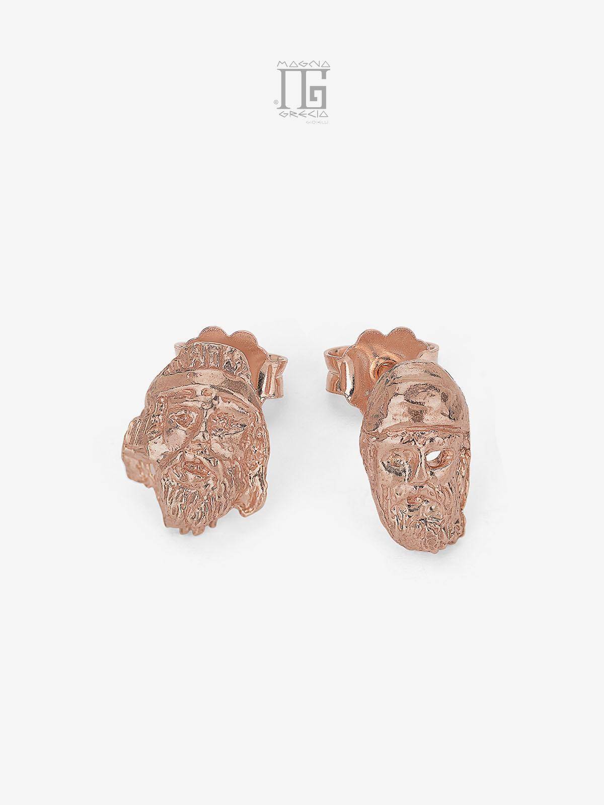 Silver earrings depicting the face of the Riace Bronzes Cod. MGK 4118 V