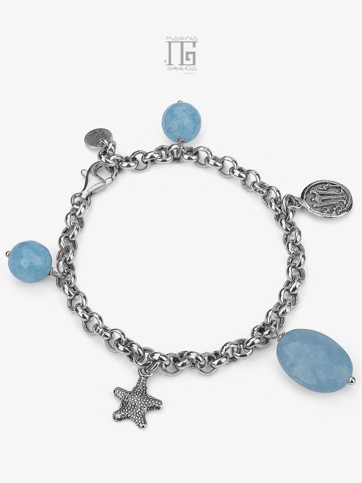 Silver bracelet with starfish, stater and marine angelite stones cod. MGK 4132 V