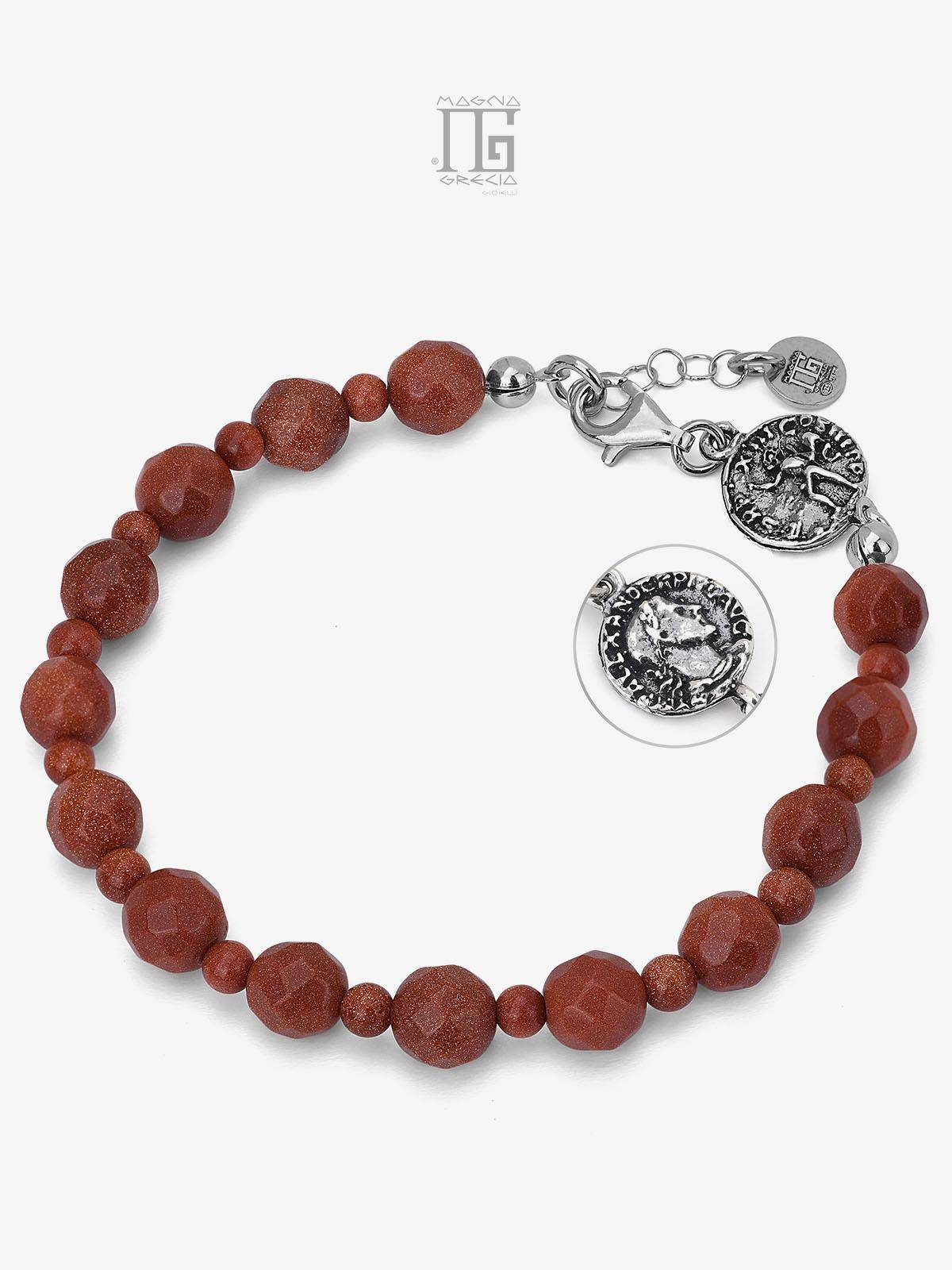 Sunstone bracelet with Double Face coin depicting Constantine I the Great and the God of the Sun Cod. MGK 4220 V