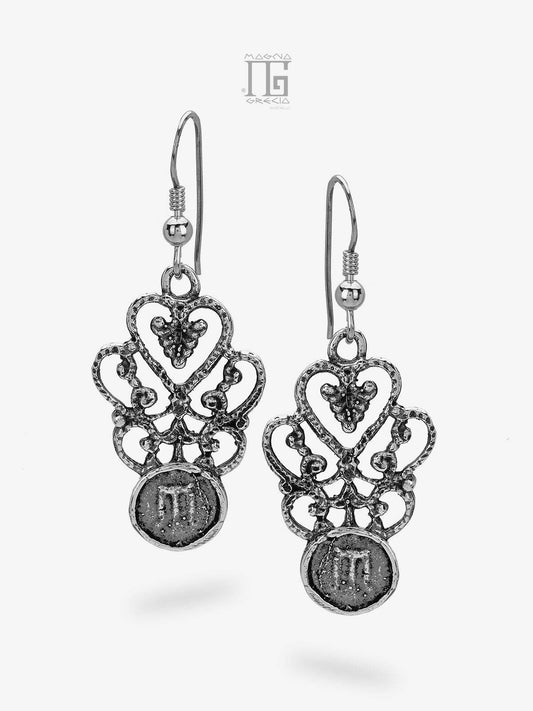 Silver earrings with stater Code MGK 4233 V