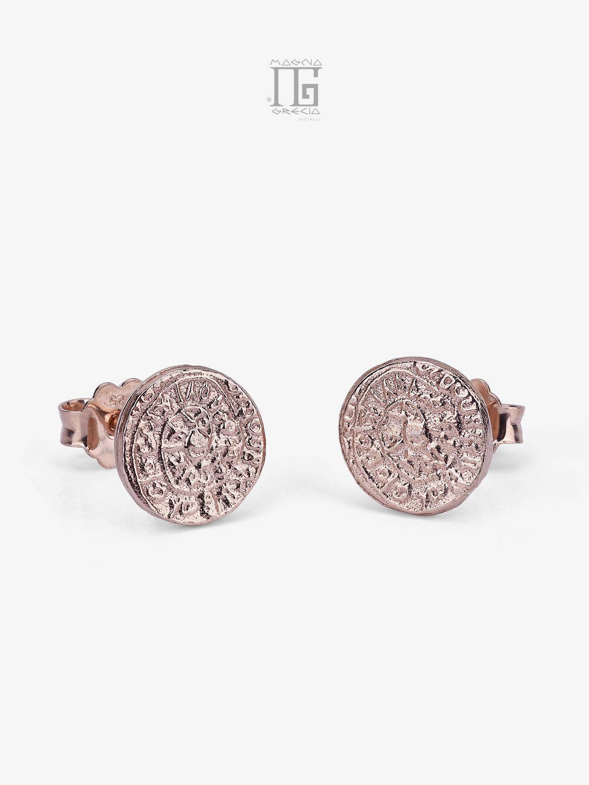 Silver earrings with Phaistos Disc coin Code MGK 4249 V