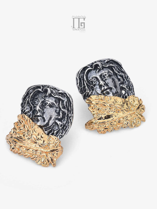 “Spring” earrings in silver depicting the face of the Goddess Venus and an ear of wheat Cod. MGK 4257 V-1