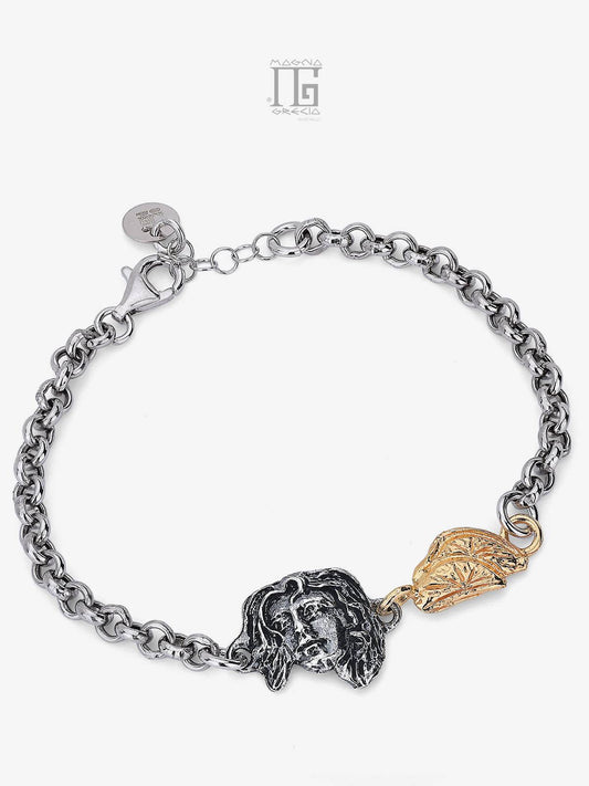 “Winter” Bracelet in Silver with the Face of the Goddess Venus and Orange Segments depicted Cod. MGK 4258 V-4